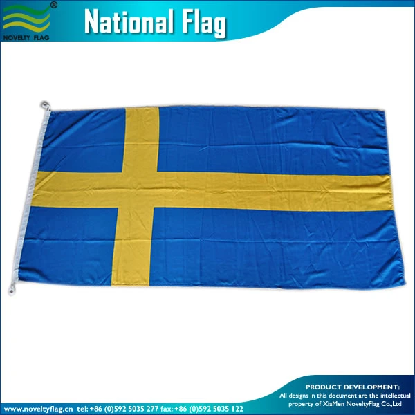 Polyester 14*21cm Sweden Hand Flag Stick Flag (J-NF01F02027)